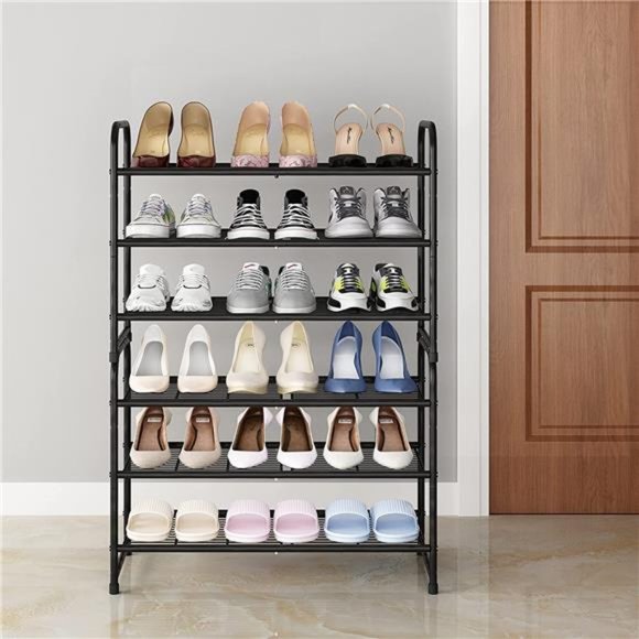 3-Tier Stackable Shoe Rack, Expandable & Adjustable Shoe Shelf Storage Organizer - Picture 7 of 7